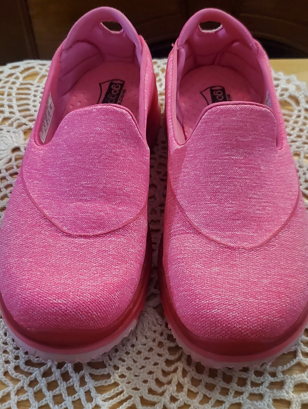 Skecher's Go Flex Walk Slip On Shoes In Vibrant Pink Size 7